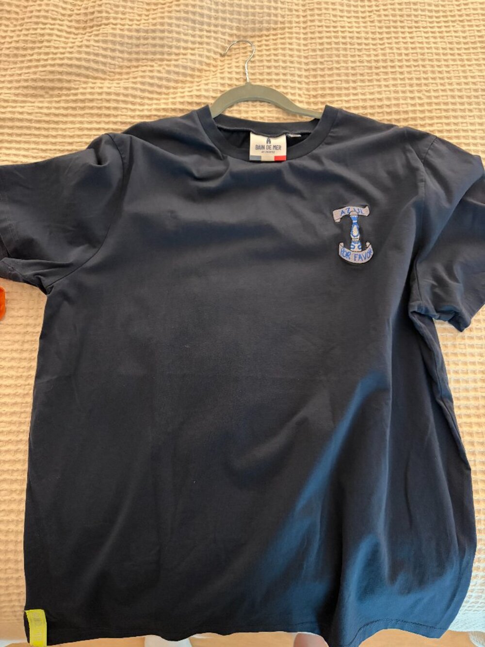 Bain de Mer Azur Pour Favor Embroidered T-Shirt Men's 2XL Navy